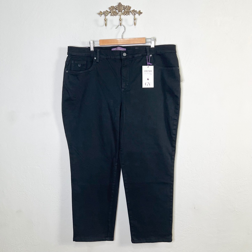 Gloria Vanderbilt Jeans Amanda Slimming‎ Womens Size 22WS Black New High Rise